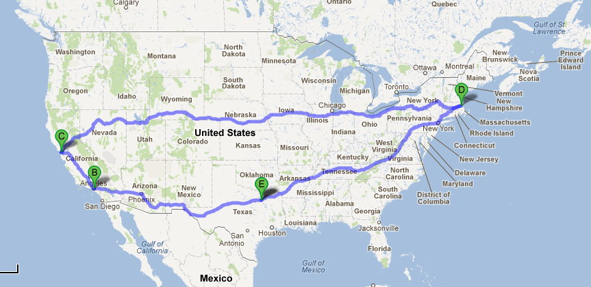 Making a rough plan for my upcoming trip to America