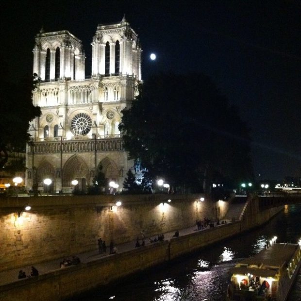Notre Dame at night, Paris