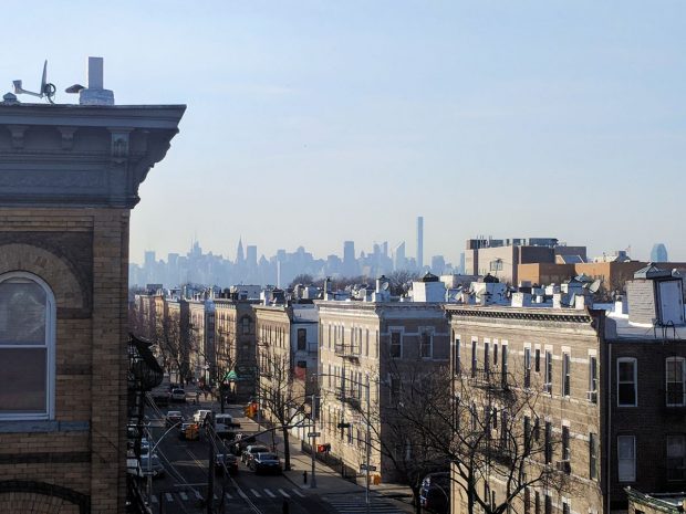 Bushwick, Brooklyn (rooftop view of Manhattan)