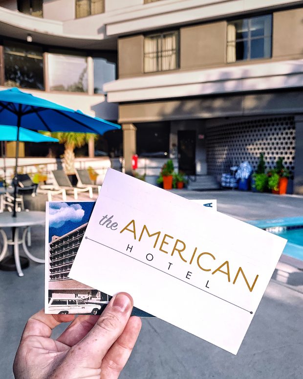 postcard by the pool Hilton American Hotel in Atlanta