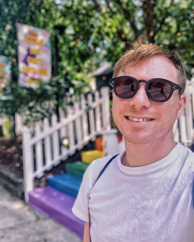rainbow steps at gay bar in Atlanta